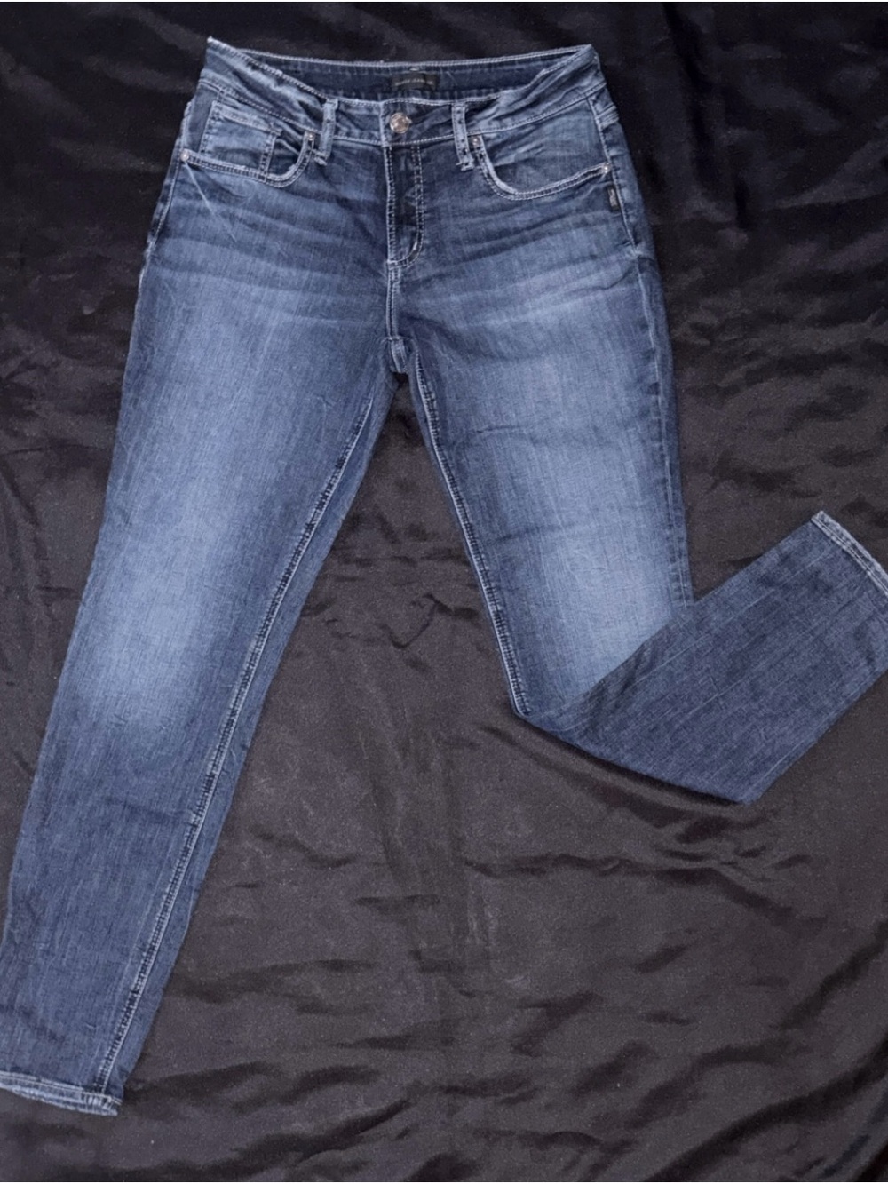 Silver Jeans Dark Blue Skinny Mid-Rise Denim